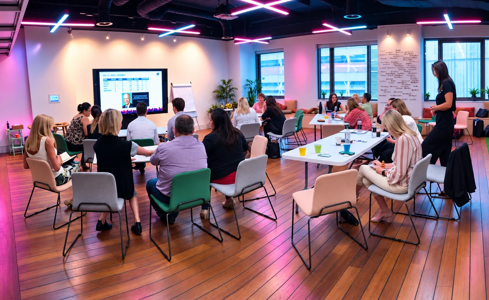 People working together in a Collective Campus workshop room