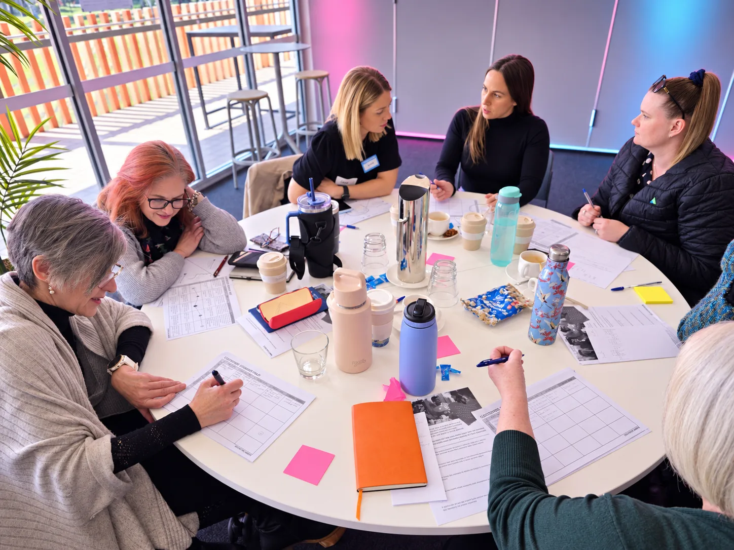 A round table in a Collective Campus workshop