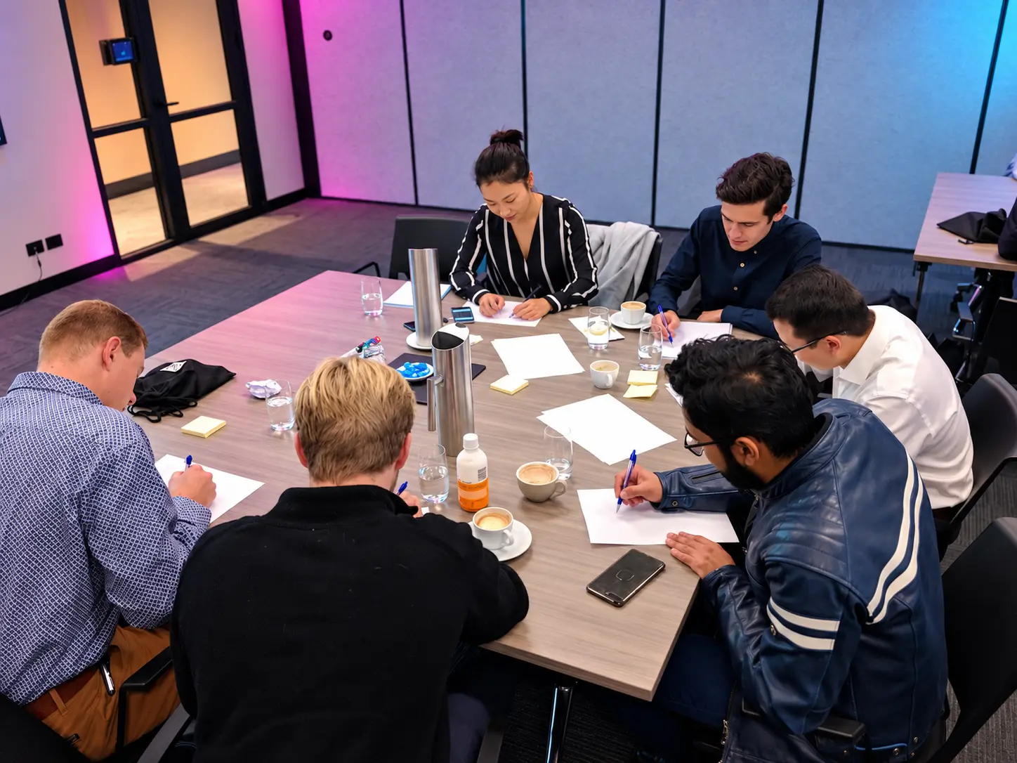 A Collective Campus workshop around a long table